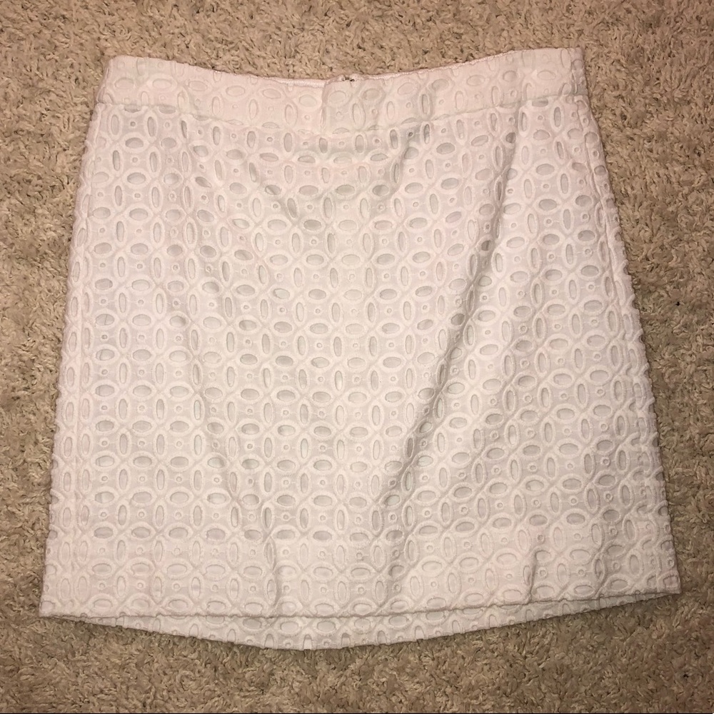 White mini skirt
